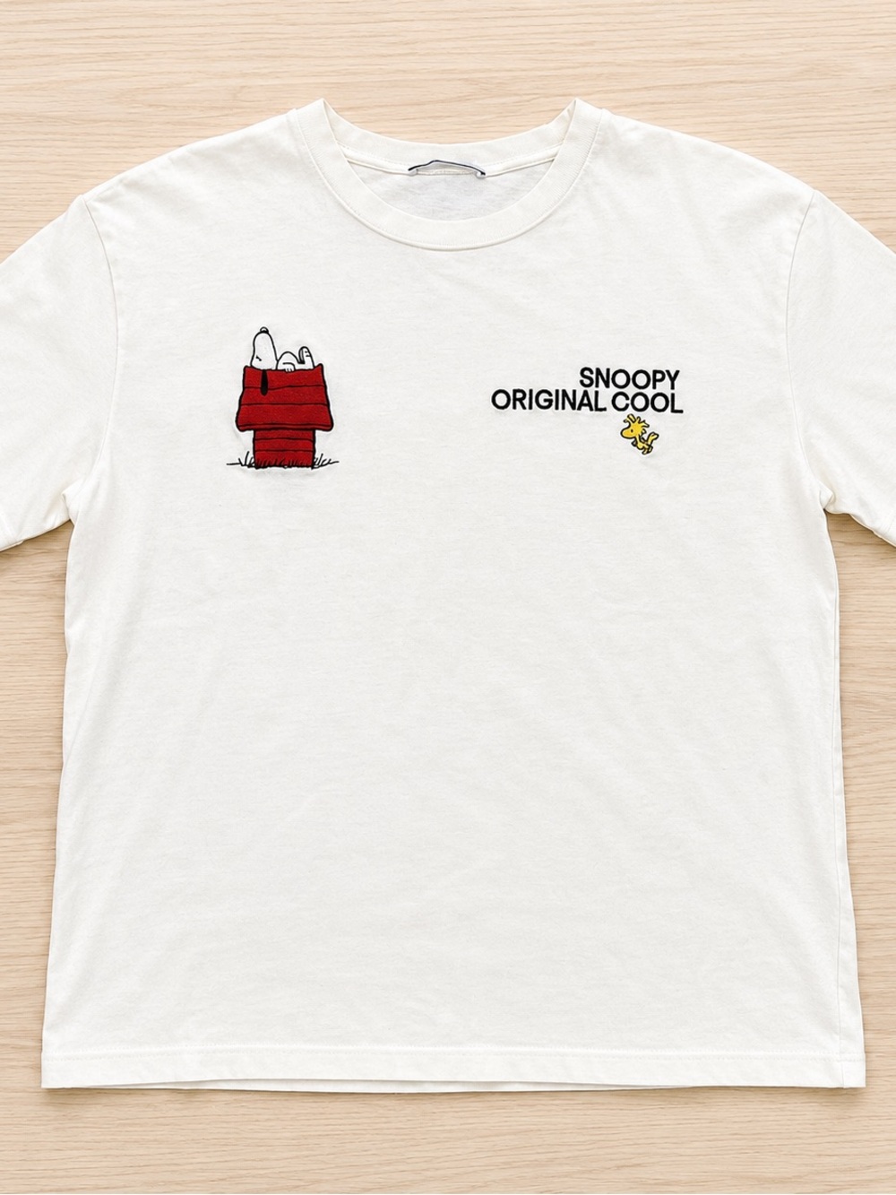 Zara White Snoopy 'Original Cool' Graphic Tee with Red Doghouse